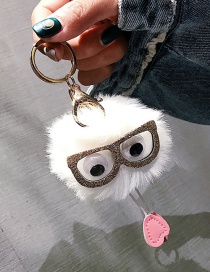 Cute White Sunglasses Decorated Key Chain