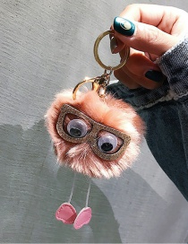 Cute Pink Sunglasses Decorated Key Chain