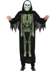 Fashion Black Luminous Skull Decorated Costume