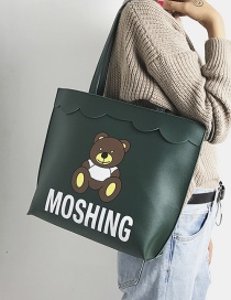 Lovely Green Bear Shape Decorated Bag
