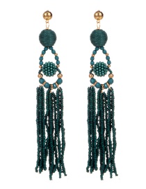 Fashion Green Pure Color Decorated Earrings