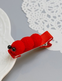 Cute Red Caterpillar Shape Decorated Hairpin
