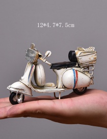 Personality White Motorcycle Shape Decorated Ornaments