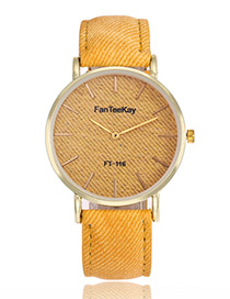 Fashion Yellow Pure Color Decorated Watch