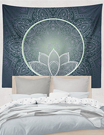 Fashion Gray Lotus Pattern Decorated Blanket