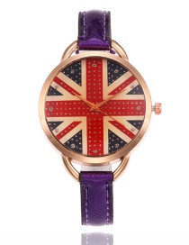 Fashion Purple Flag Pattern Decorated Watch