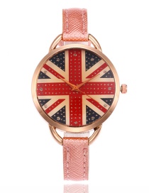 Fashion Pink Flag Pattern Decorated Watch