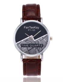 Fashion Brown Color-matching Decorated Watch