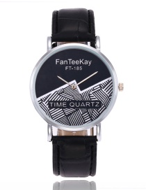 Fashion Black Color-matching Decorated Watch