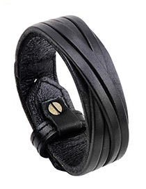 Fashion Black Pure Color Decorated Bracelet