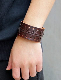 Fashion Brown Pure Color Decorated Bracelet