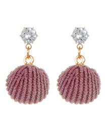Fashion Pink Ball Decorated Earrings