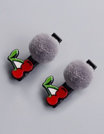 Fashion Red+gray Cherry Shape Decorated Hair Clip