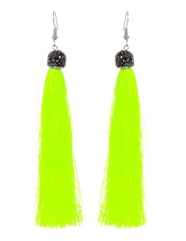 Fashion Green Tassel Decorated Earrings