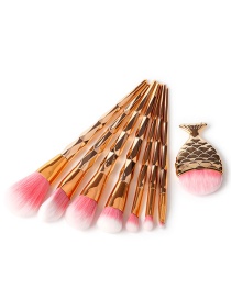 Fashion Rose Gold Pure Color Decorated Makeup Brush (8 Pcs)