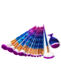 Fashion Multi-color Fish Shape Decorated Makeup Brush (8 Pcs)