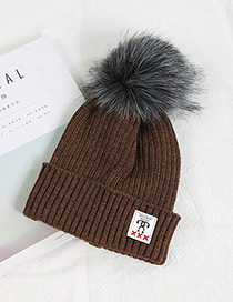 Fashion Brown Ball Decorated Pom Adult Hat