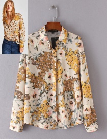 Fashion Multi-color Flower Pattern Decorated Shirt