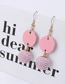 Fashion Pink Ball Shape Decorated Earrings