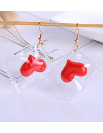 Personality Red Heart Shape Decorated Earrings