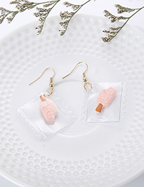 Fashion Pink Ice Cream Pendant Decorated Earrings