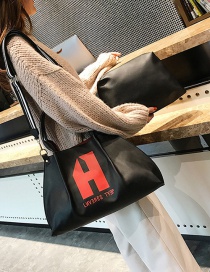 Fashion Black Letter Pattern Decorated Shoulder Bag(2pcs)
