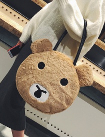 Fashion Khaki Bear Shape Decorated Shoulder Bag
