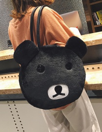 Fashion Black Bear Shape Decorated Shoulder Bag