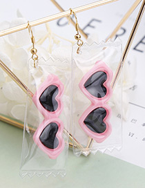 Lovely Pink Double Heart Shape Decorated Earrings