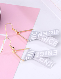 Fashion Gray Letter Pattern Decorated Earrings