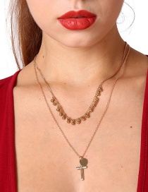 Fashion Gold Color Metal Cross Shape Decorated Necklace