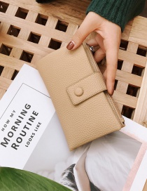 Fashion Beige Pure Color Decorated Wallet