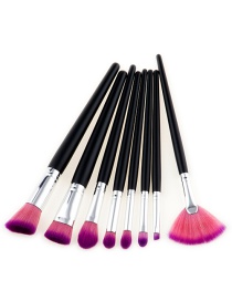 Fashion Pink+purple Fan Shape Decorated Brushes (8pcs)