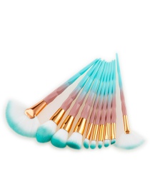 Fashion Blue+white Color-matching Decorated Brushes (10pcs)