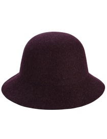 Trendy Purple Washbasin Shape Design Pure Color Hat