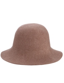 Trendy Khaki Washbasin Shape Design Pure Color Hat