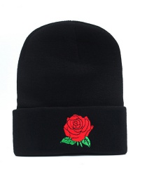 Fashion Black Rose Shape Decorated Hat