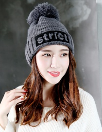 Fashion Gray Letter Shape Decorated Cap