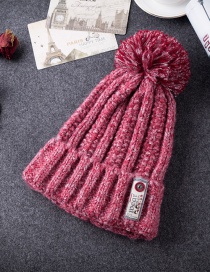 Fashion Claret-red Patch Shape Decorated Cap