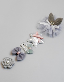Lovely Gray Heart Shape Decorated Hairpin (5pcs)
