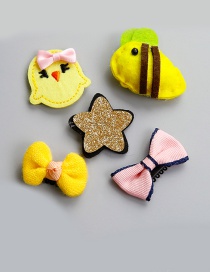 Lovely Yellow Bird Shape Decorated Hairpin (5pcs)