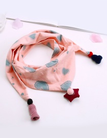 Fashion Light Pink Heart Pattern Decorated Scarf