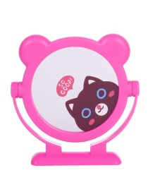 Fashion Plum Red Bear Pattern Decorated Cosmetic Mirror