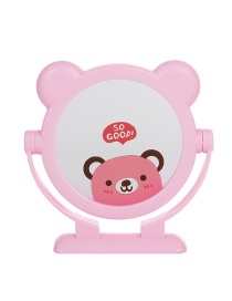 Fashion Pink Bear Pattern Decorated Cosmetic Mirror