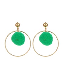 Fashion Green Ball Shape Decorated Pom Earrings