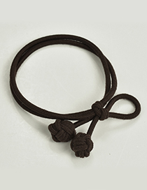 Lovely Dark Brown Bowknot Decorated Double Layer Hair Band
