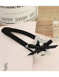 Lovely Black Star Shape Diamond Decorated Hairpin