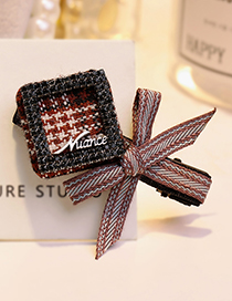 Lovely Red Square Shape Decorated Bowknot Hairpin