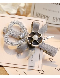 Elegant Gray Hollow Out Heart Shape Decorated Hairpin