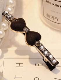 Elegant Black Double Heart Shape Decorated Hairpin